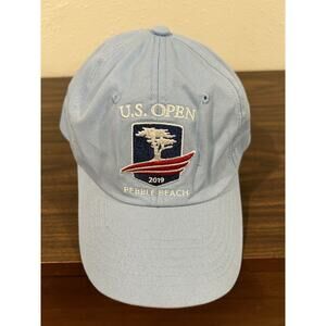 US OPEN 2019 at PEBBLE BEACH TWILL GOLF HAT USGA Adjustable Blue Dad Cap
